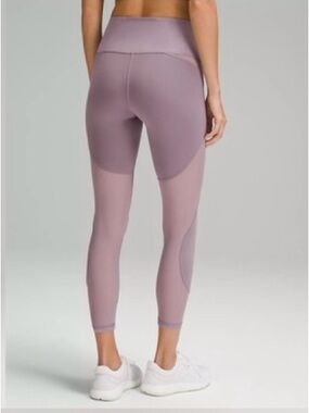 Lululemon Wunder Train Mesh Panel High-Rise Lilac Leggings size 14 (NWOT)